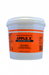 A orange bucket fill with apple the best electrolyte/trace mineral value for your horse.