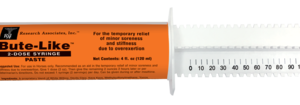 A Syringe fill with Bute Like Paste great for the temporary relief of minor soreness and stiffness due to overexertion.